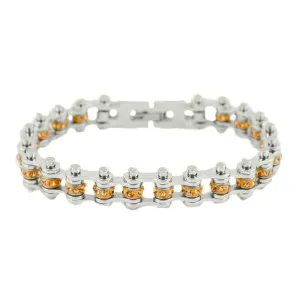 November Edition 3/8" Wide All Silver Citrine Imitation Crystal Centers