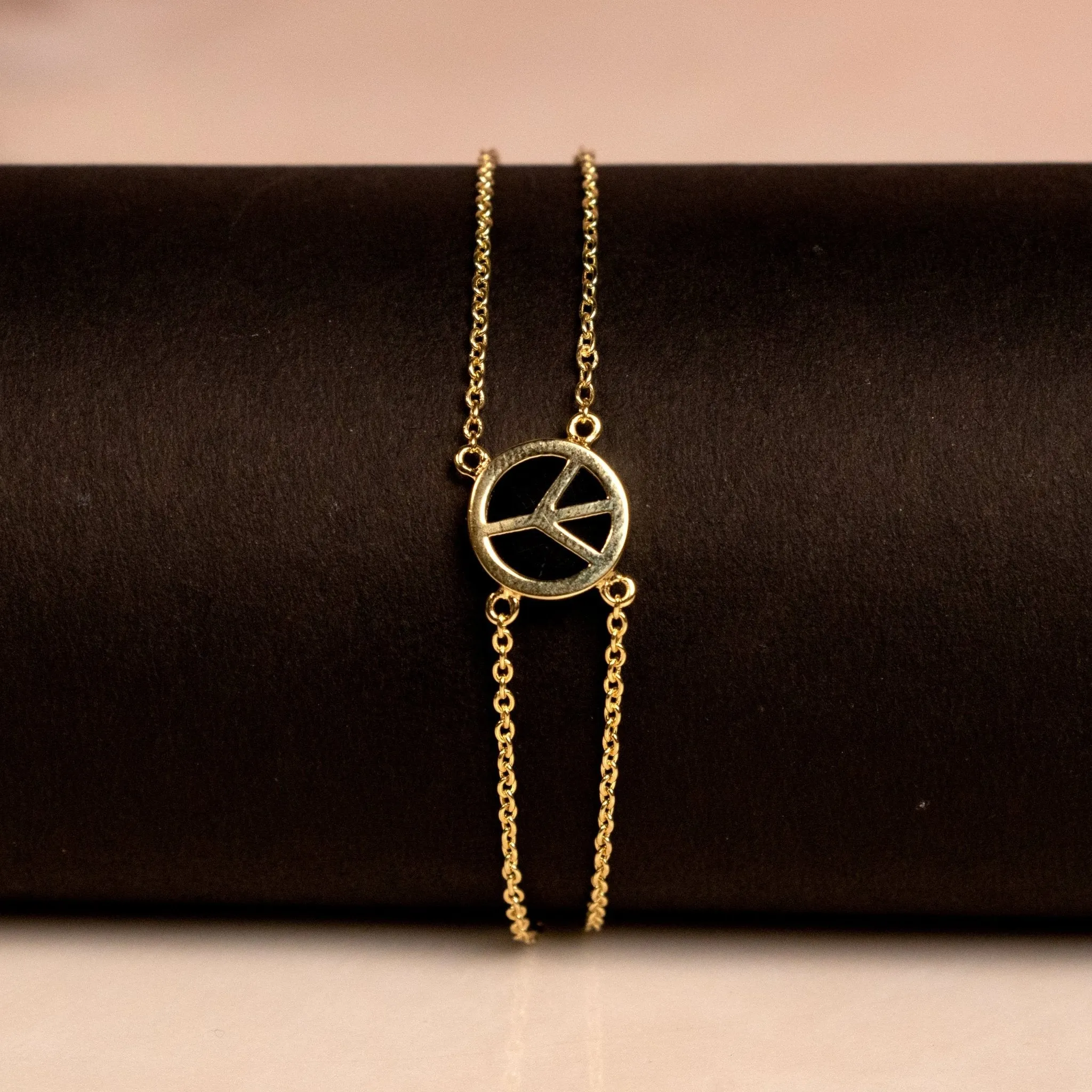 Peace Out Black Onyx 925 Sterling Silver Bracelet