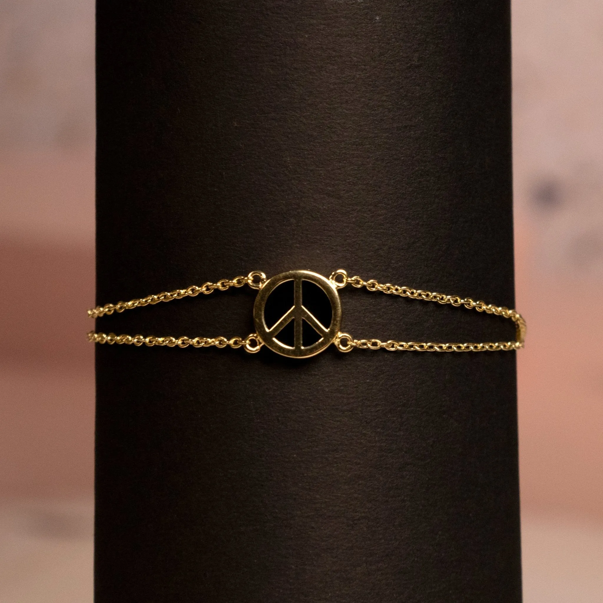 Peace Out Black Onyx 925 Sterling Silver Bracelet