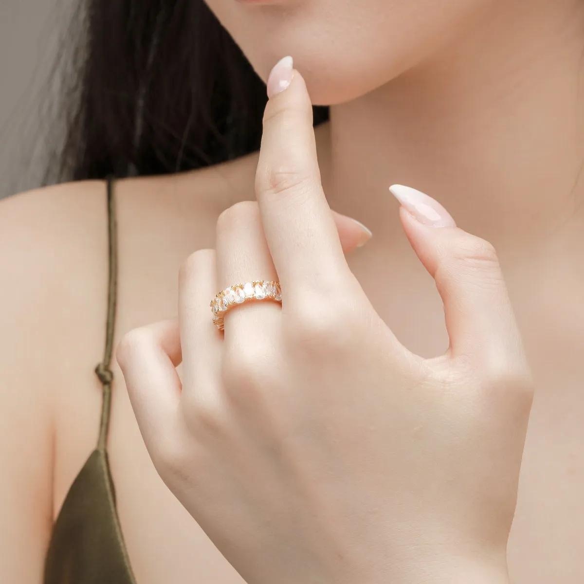 Pear Cut Full Eternity Band Ring