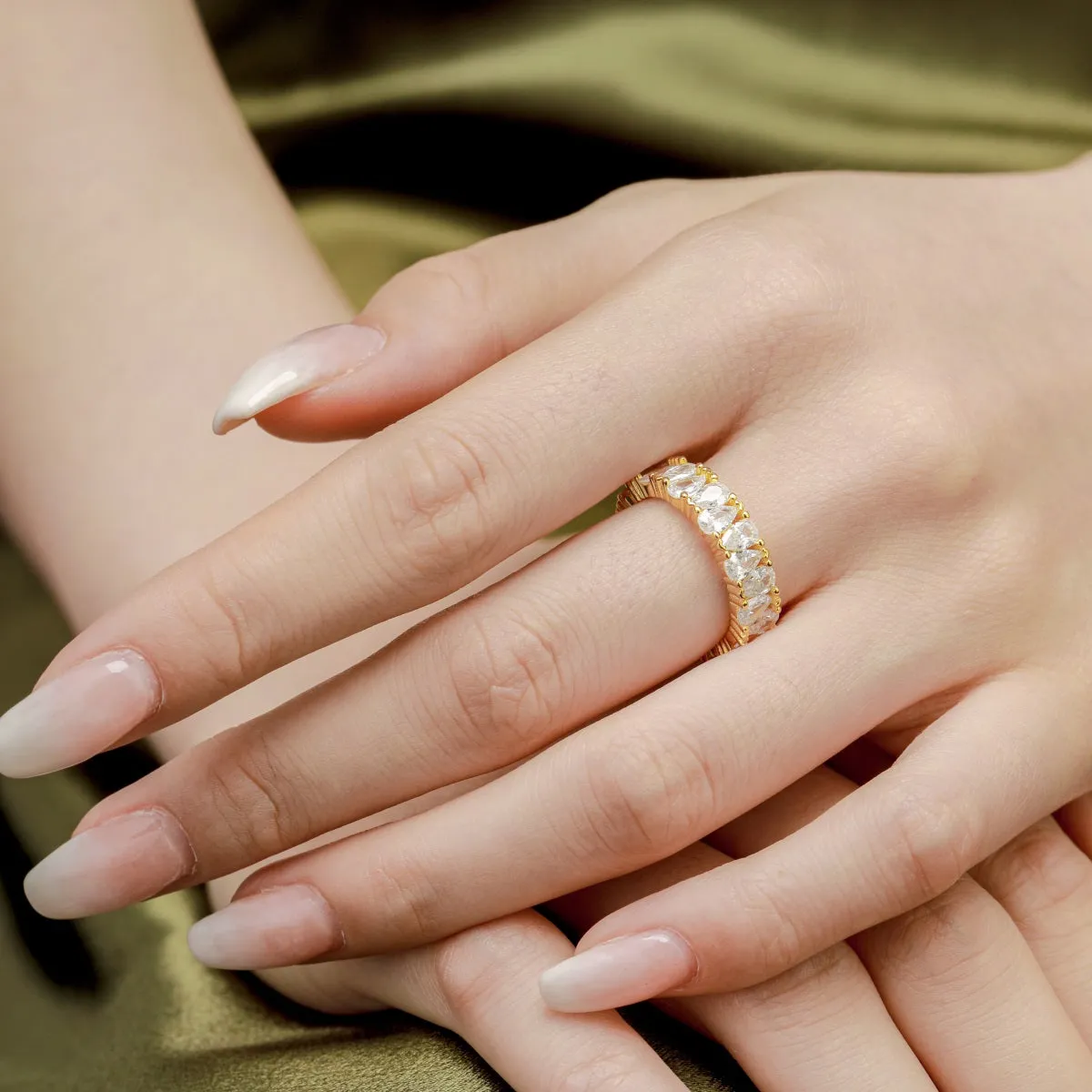 Pear Cut Full Eternity Band Ring