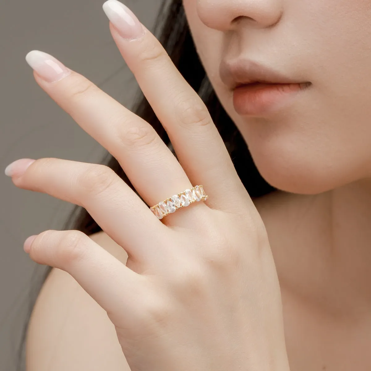 Pear Cut Full Eternity Band Ring