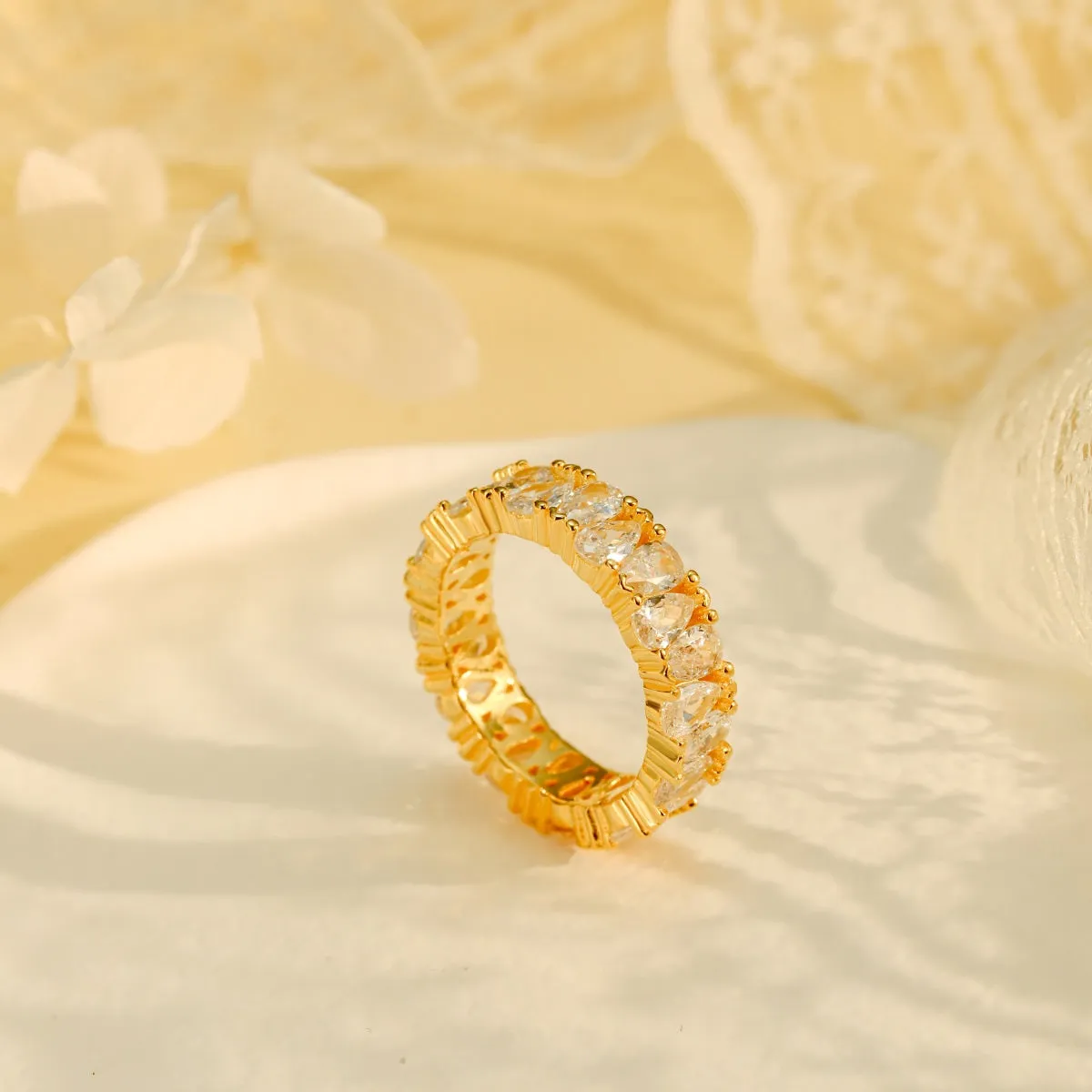 Pear Cut Full Eternity Band Ring