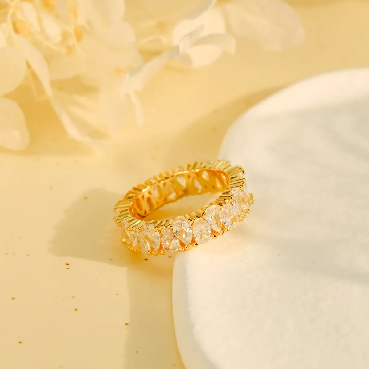 Pear Cut Full Eternity Band Ring