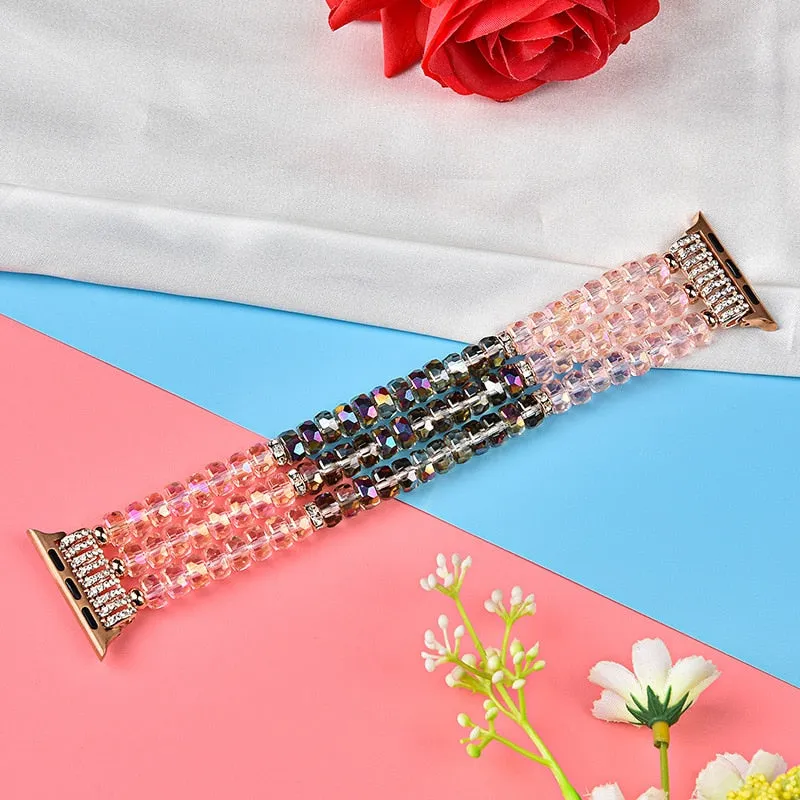 Pearl Strap Series 7 6 5 4 Band Jewelry Crystal Bracelet Wristband