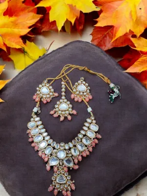 Pearlfect Semi-Bridal Kundan Set with Maang Teeka
