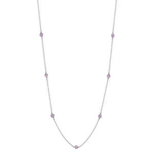 Pink Sapphire By The Yard Style Chain Necklace