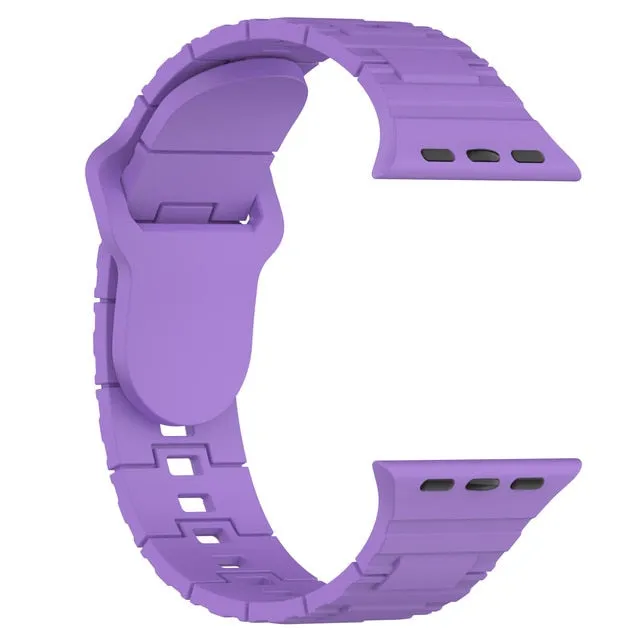 Plating Rubber Strap Band for Apple Watch Ultra 49mm 45mm 41mm 44mm 42mm 40mm 38mm Titanium Color Bracelet Iwatch 8 7 6 5 4 3 Se