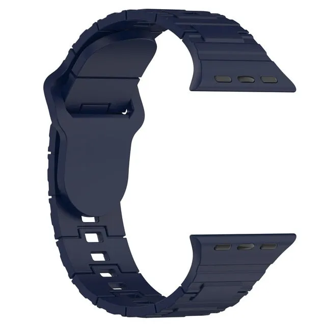 Plating Rubber Strap Band for Apple Watch Ultra 49mm 45mm 41mm 44mm 42mm 40mm 38mm Titanium Color Bracelet Iwatch 8 7 6 5 4 3 Se