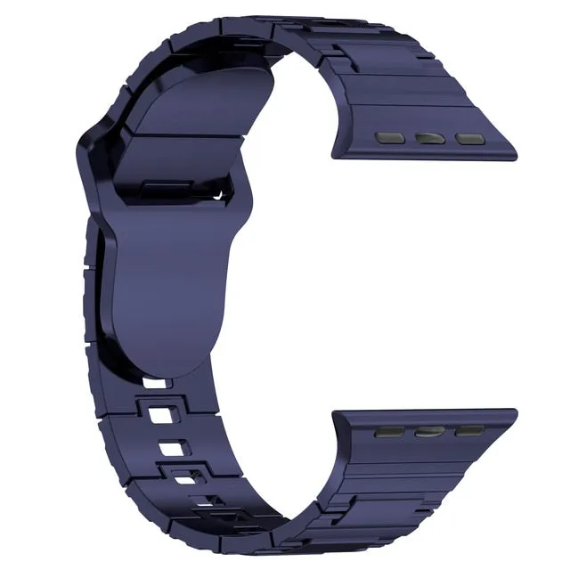 Plating Rubber Strap Band for Apple Watch Ultra 49mm 45mm 41mm 44mm 42mm 40mm 38mm Titanium Color Bracelet Iwatch 8 7 6 5 4 3 Se