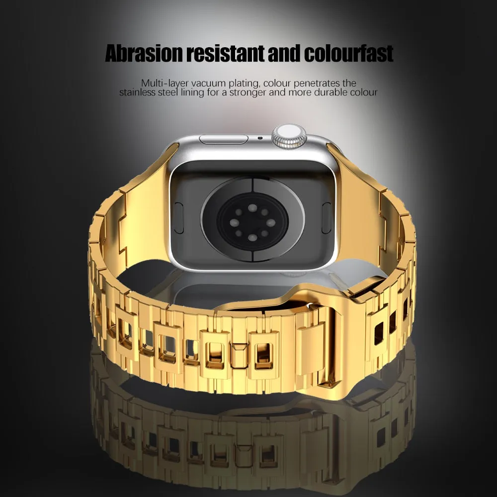 Plating Rubber Strap Band for Apple Watch Ultra 49mm 45mm 41mm 44mm 42mm 40mm 38mm Titanium Color Bracelet Iwatch 8 7 6 5 4 3 Se