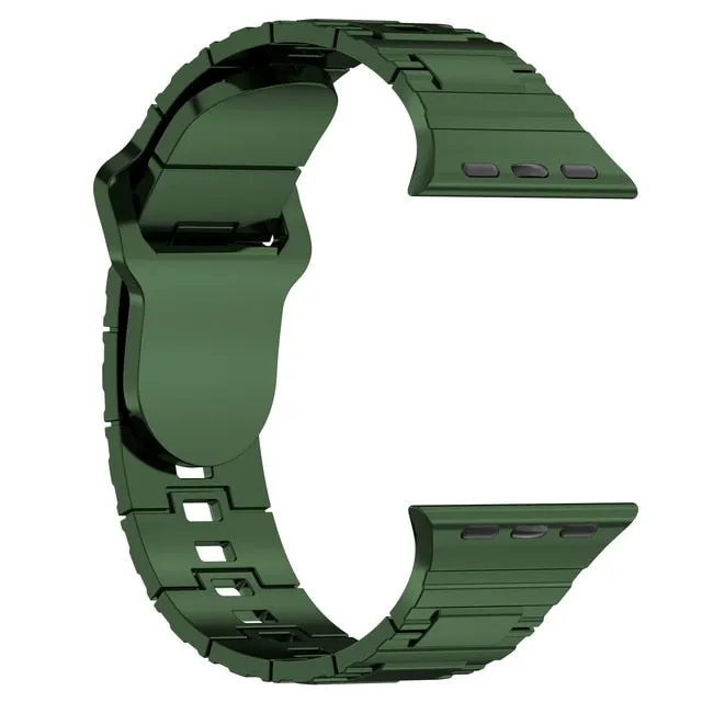 Plating Rubber Strap Band for Apple Watch Ultra 49mm 45mm 41mm 44mm 42mm 40mm 38mm Titanium Color Bracelet Iwatch 8 7 6 5 4 3 Se