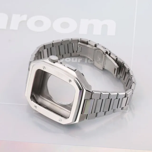 Premium Steel Strap   Metal Case For Apple Watch Band Series 6 5 4 Modification kit Bracelet iWatch 44mm 45mm Wristband |Watchbands|