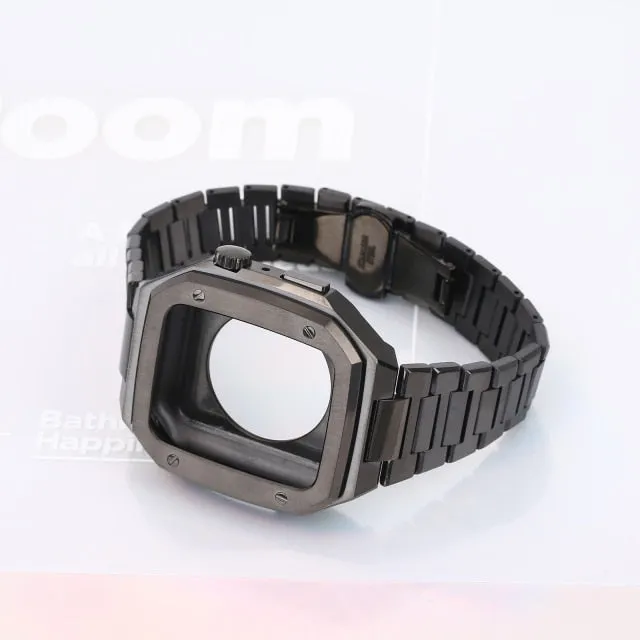 Premium Steel Strap   Metal Case For Apple Watch Band Series 6 5 4 Modification kit Bracelet iWatch 44mm 45mm Wristband |Watchbands|