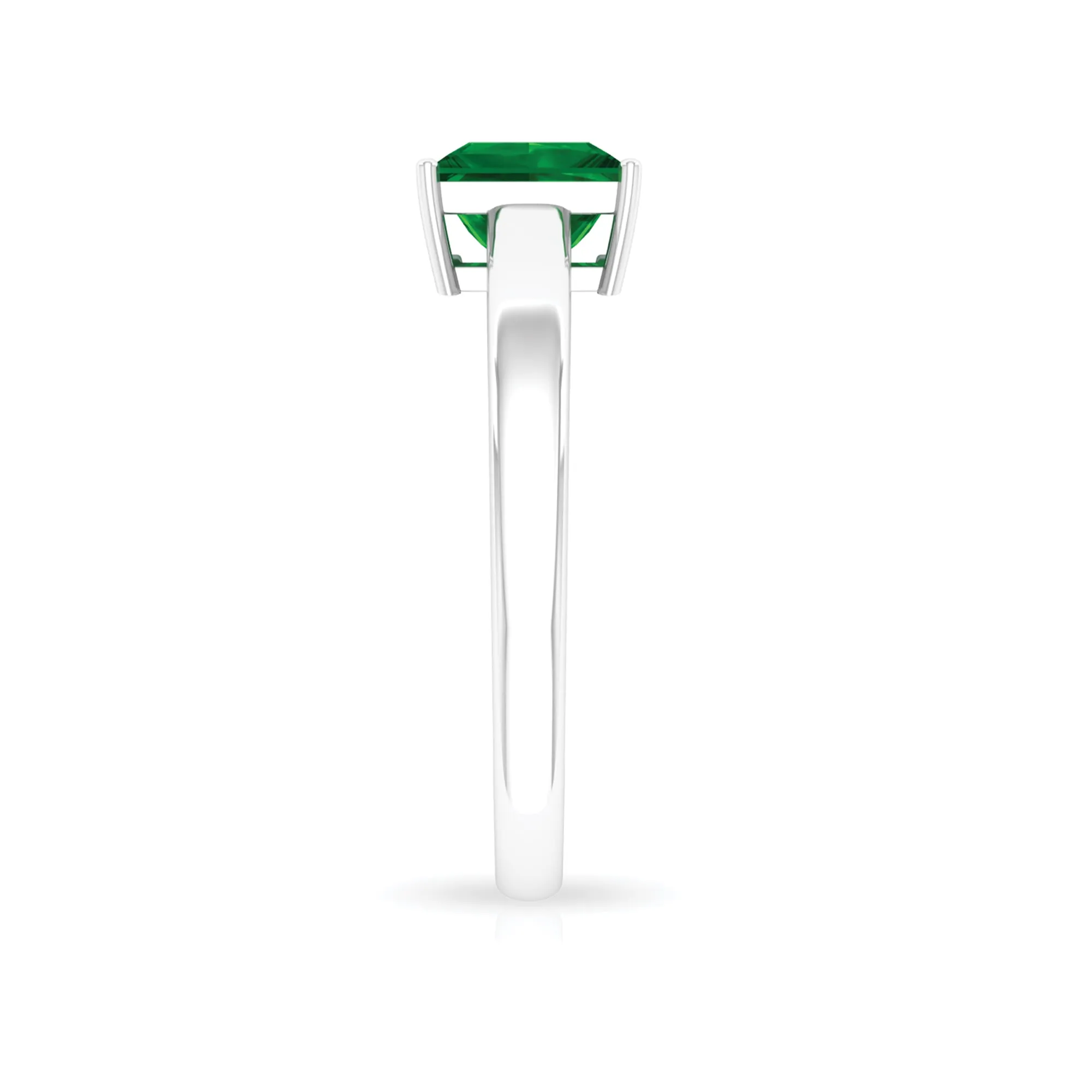 Princess Cut Created Emerald Solitaire Ring in Gold