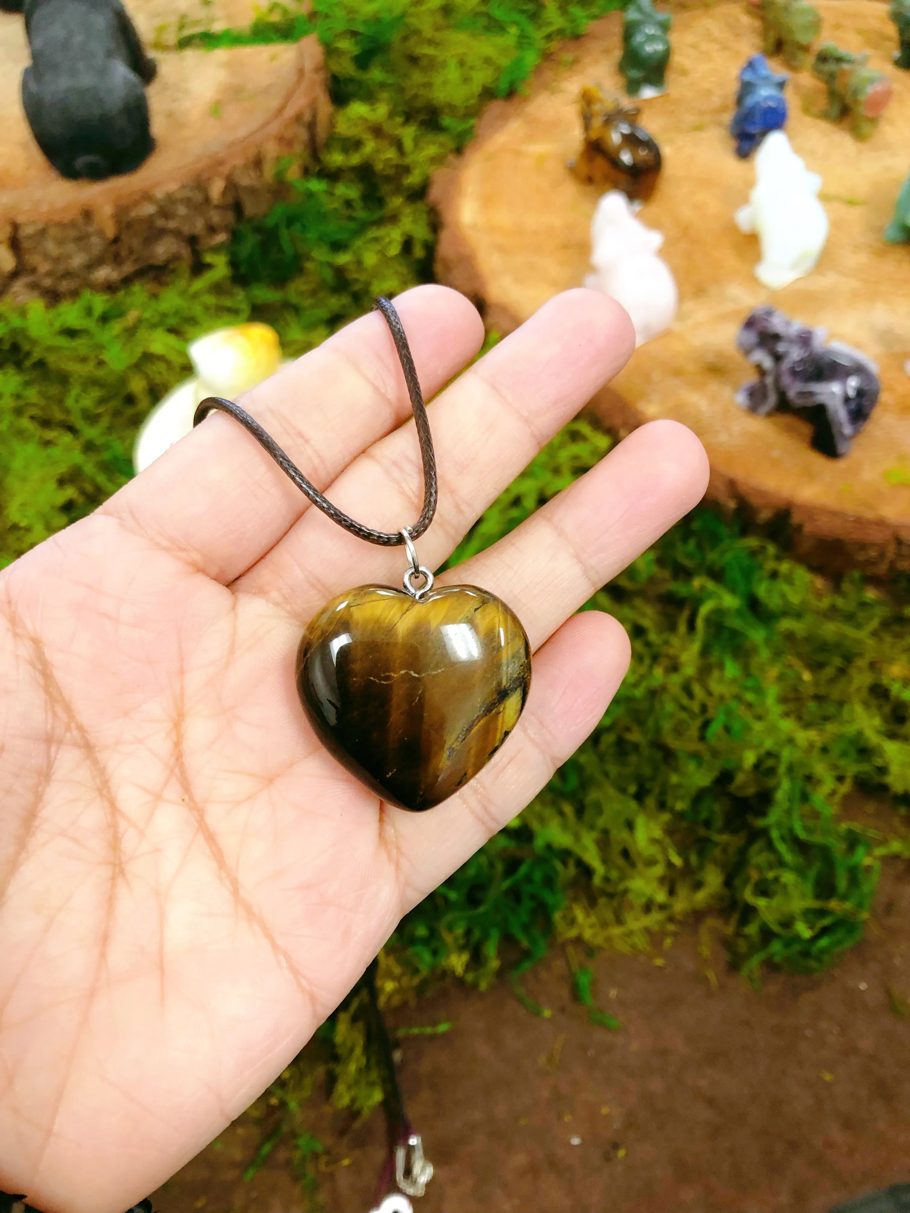 Puffy  heart necklace about 1”