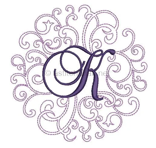 Regal Curls Monogram Letters K