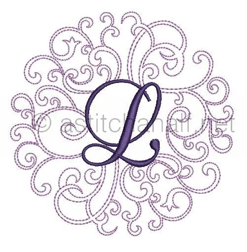 Regal Curls Monogram Letters L