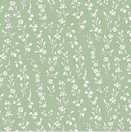 Regal Rose Floral Stripe Green Yardage