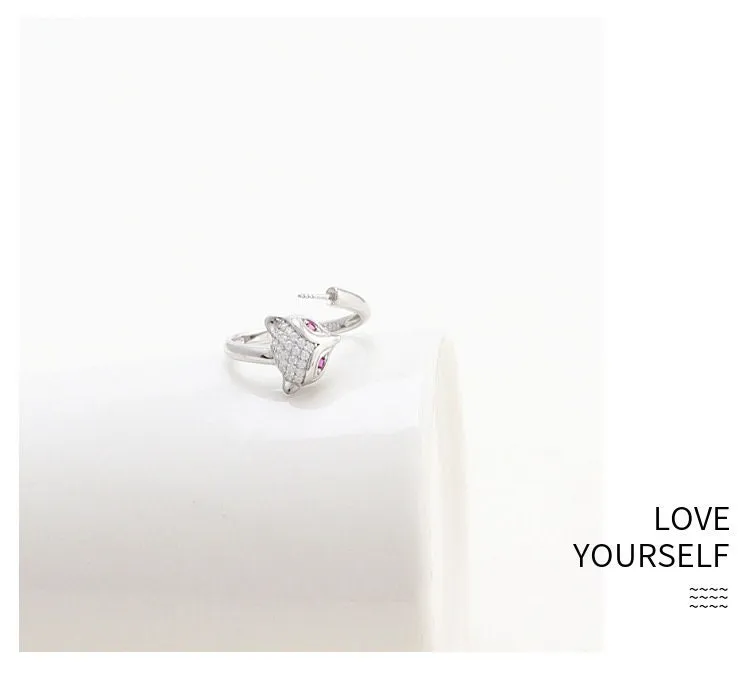 Ring Blank Pearl Setting 7mm 925 Solid Sterling Silver White Gold Bezel Fox Cup Adjustable For One Bead DIY Jewelry Finding Wholesale 1pc