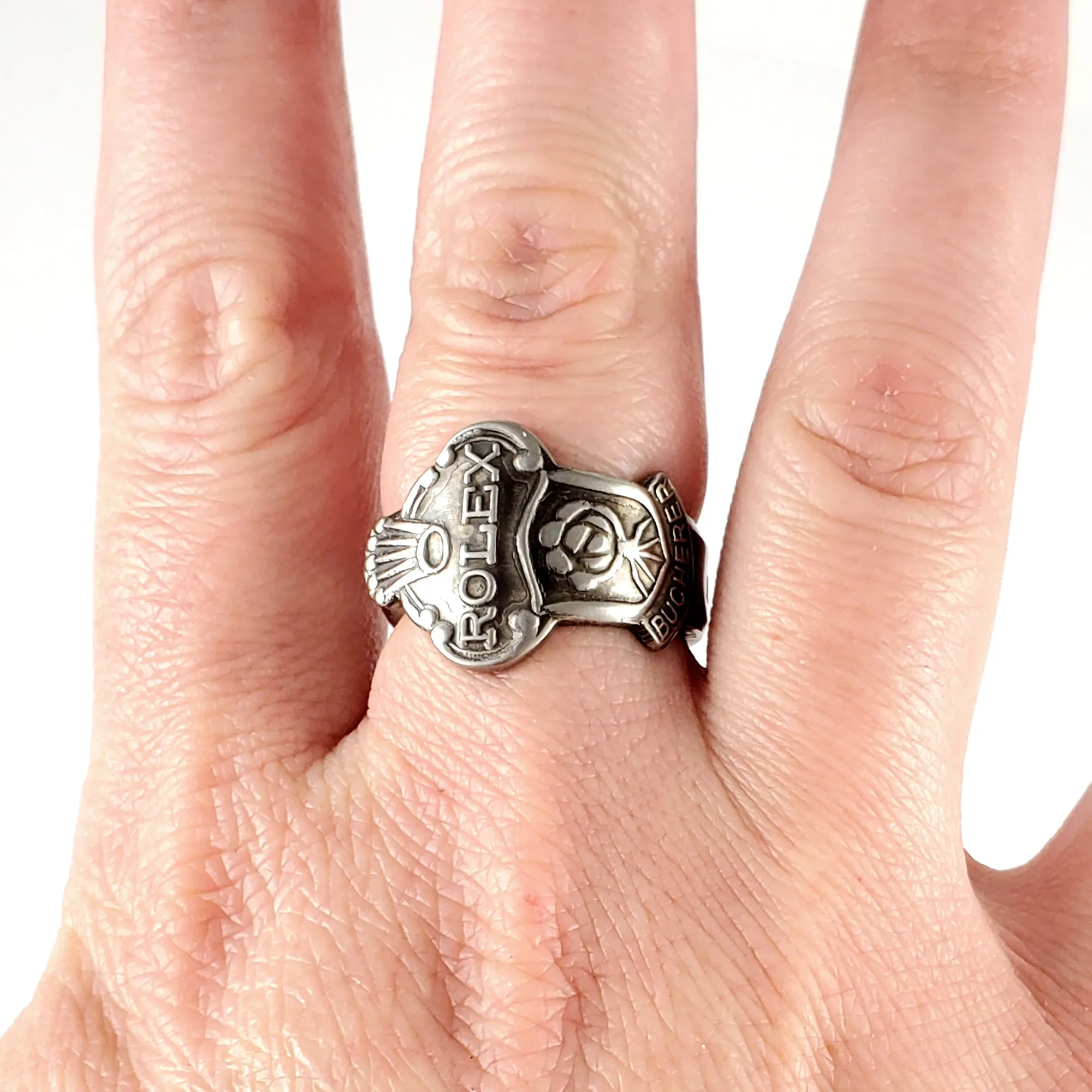 Rolex Tree Zermatt Stainless Steel Spoon Ring