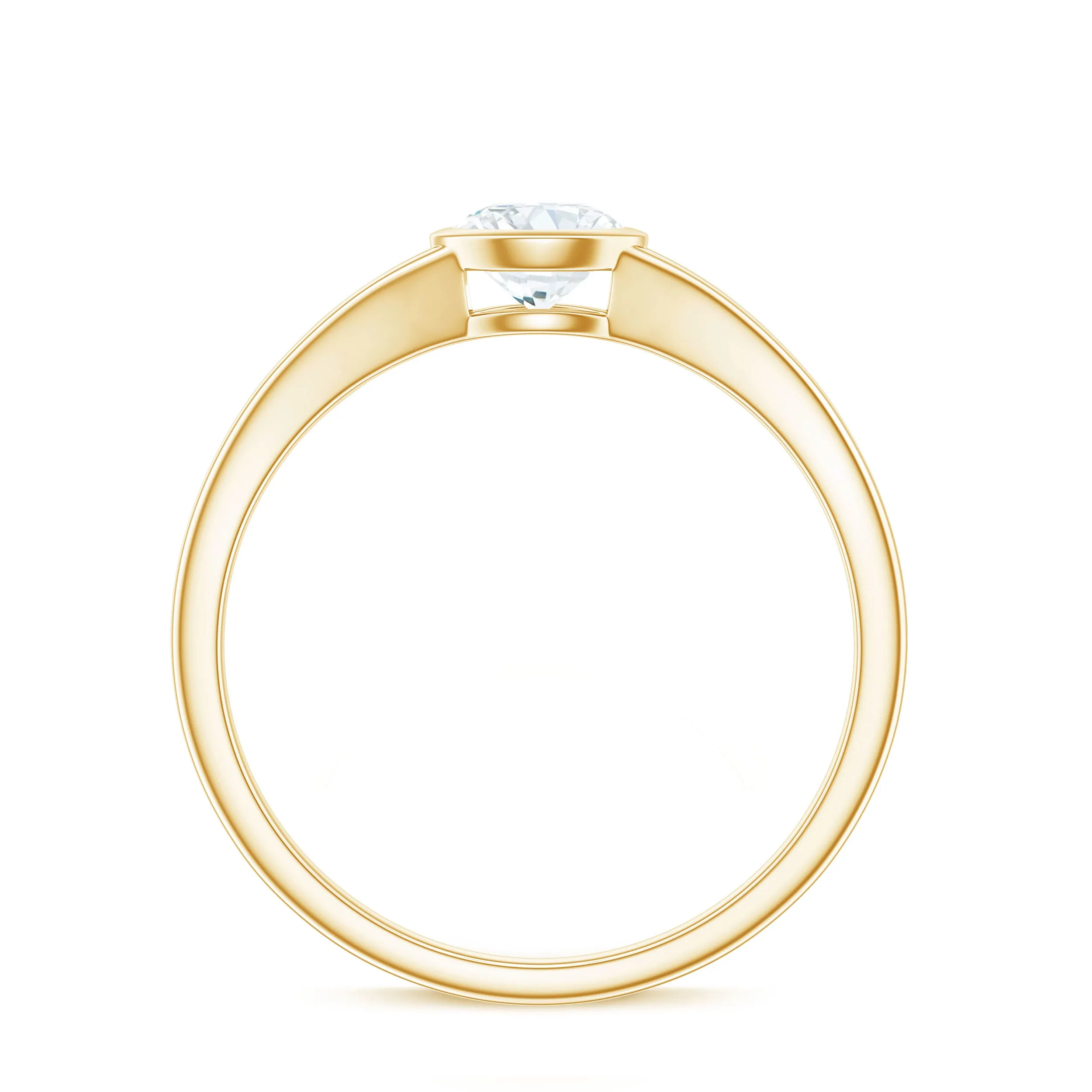 Round Shape Lab Grown Diamond Solitaire Ring in Split Shank