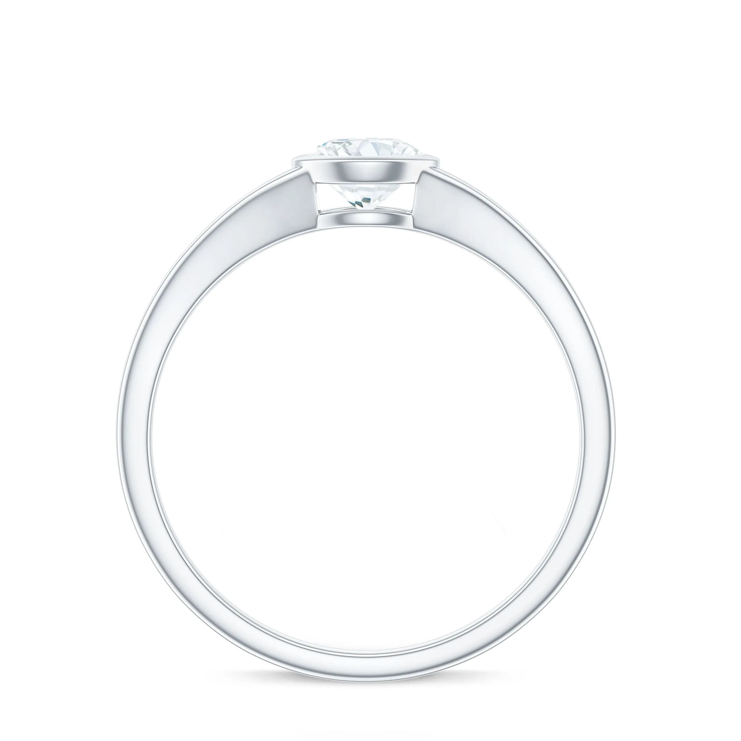 Round Shape Lab Grown Diamond Solitaire Ring in Split Shank