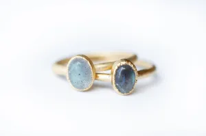 SALE Gold Labradorite ring | Gemstone stacking ring