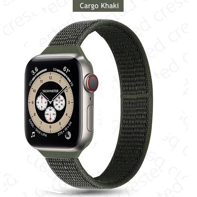 Slim Strap Series 7 6 5 4 Colored Elastic Nylon Sport Loop Bracelet