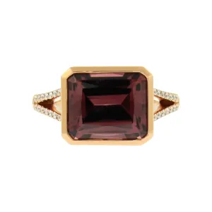 Spiced Zircon 18K Rose Gold Ring with Diamonds