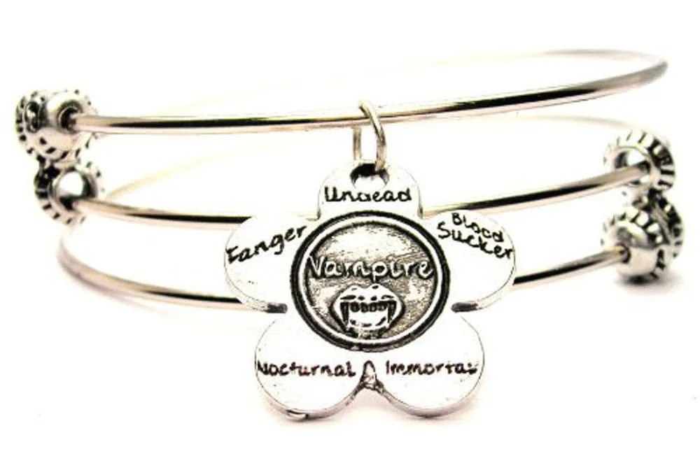 The Vampire Flower Small Triple Style Expandable Bangle Bracelet