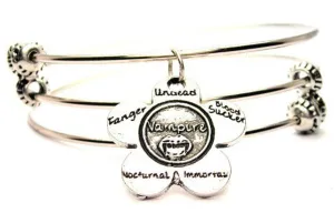 The Vampire Flower Small Triple Style Expandable Bangle Bracelet