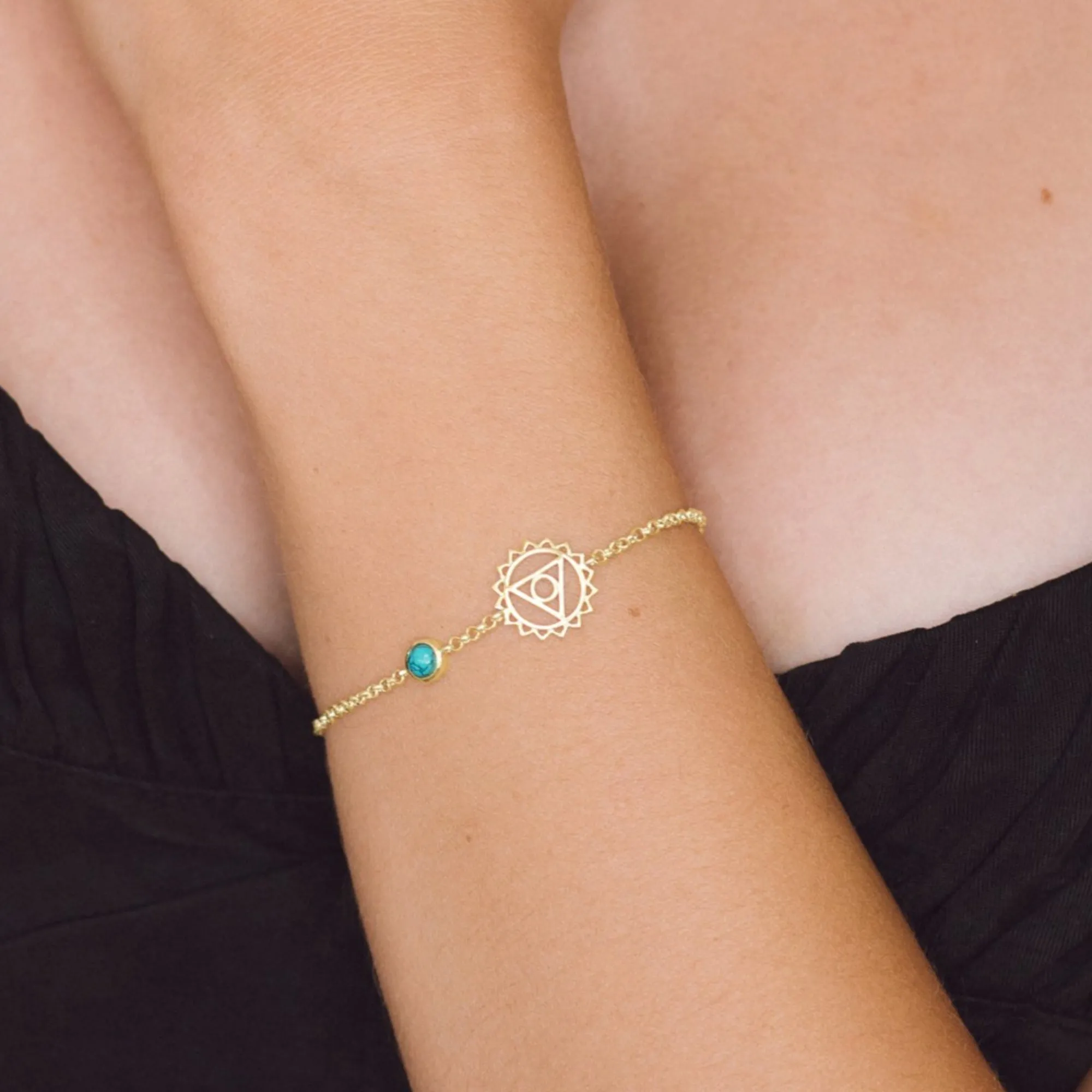 Throat Chakra Bracelet - Gold