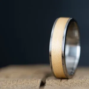 Titanium ring with Maple inlay