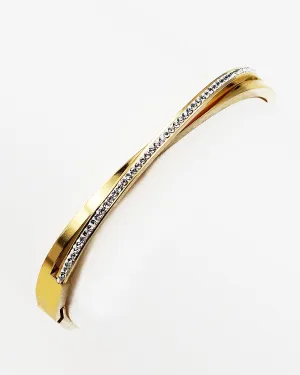 Twisted Row CZ Stone Bangle Bracelet