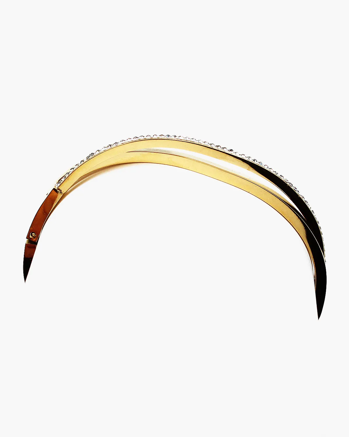 Twisted Row CZ Stone Bangle Bracelet