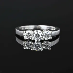 Vintage 1 CTW Diamond Three Stone Trilogy Ring