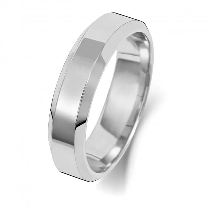 Wedding Band Platinum Wedding Bevelled Edge Ring WP145H