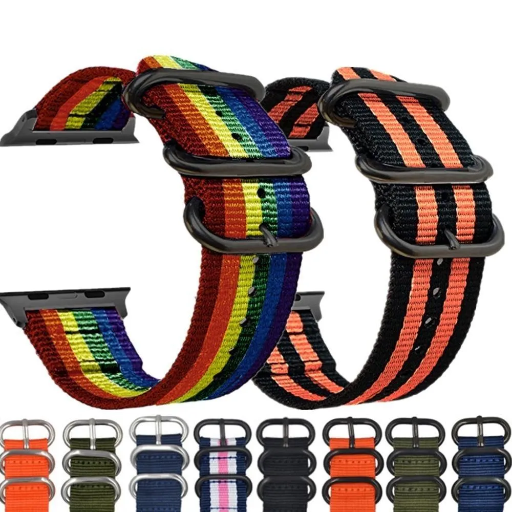 Woven Nylon Colorful Strap Bracelet iWatch Sport Wristband Series